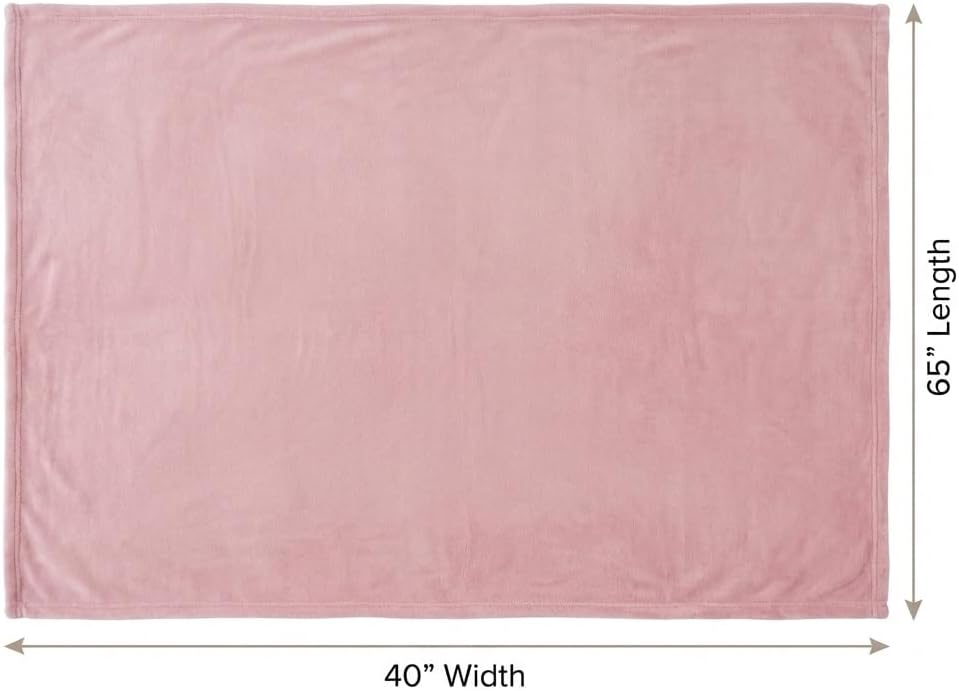 EverSnug Travel Blanket and Pillow - Premium Soft 2 in 1 Airplane Blanket with Soft Bag Pillowcase, Hand Luggage Belt and Backpack Clip (Light Pink) - Image 3