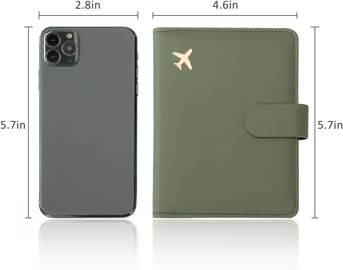 Melsbrinna Premium Leather Passport Case Waterproof RFID Blocking Passport Case with Pen Holder Cute Travel Diary for Men Women - Image 7