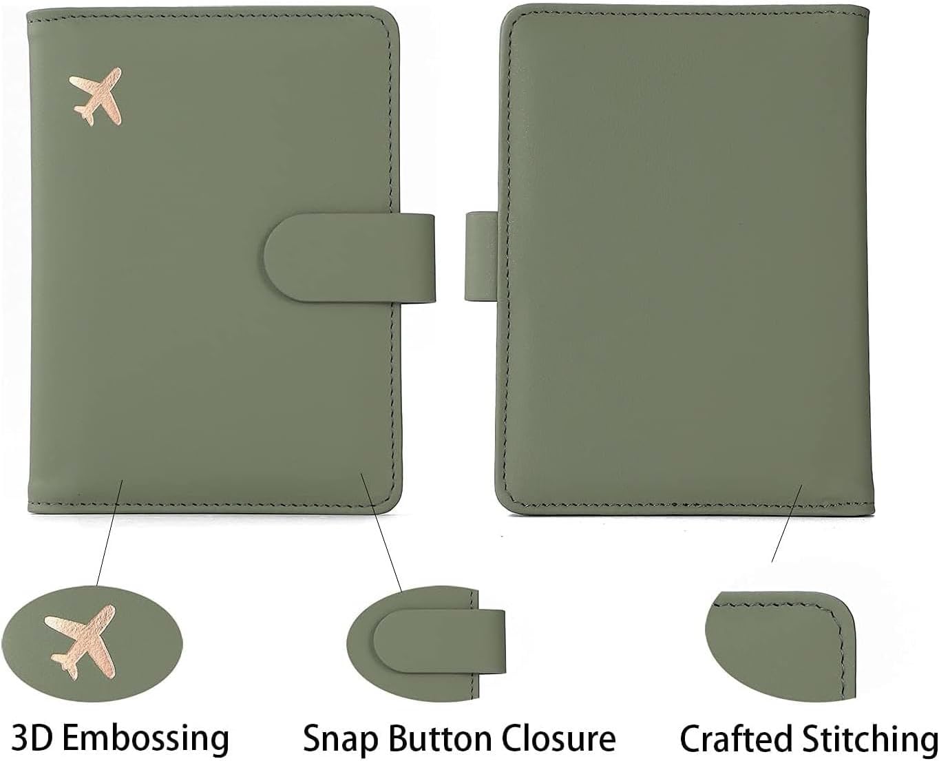 Melsbrinna Premium Leather Passport Case Waterproof RFID Blocking Passport Case with Pen Holder Cute Travel Diary for Men Women - Image 4