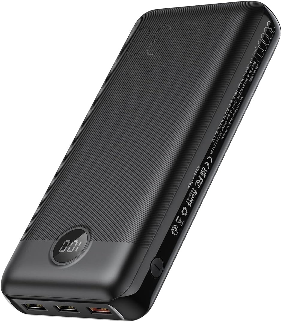 VEGER Power Bank Fast Charging,30000mAh Portable Charger PD 20W USB C Battery Pack with 4 Outputs & 2 Inputs Compatible with iPhone/iPad/Smartphones Tablet and More
