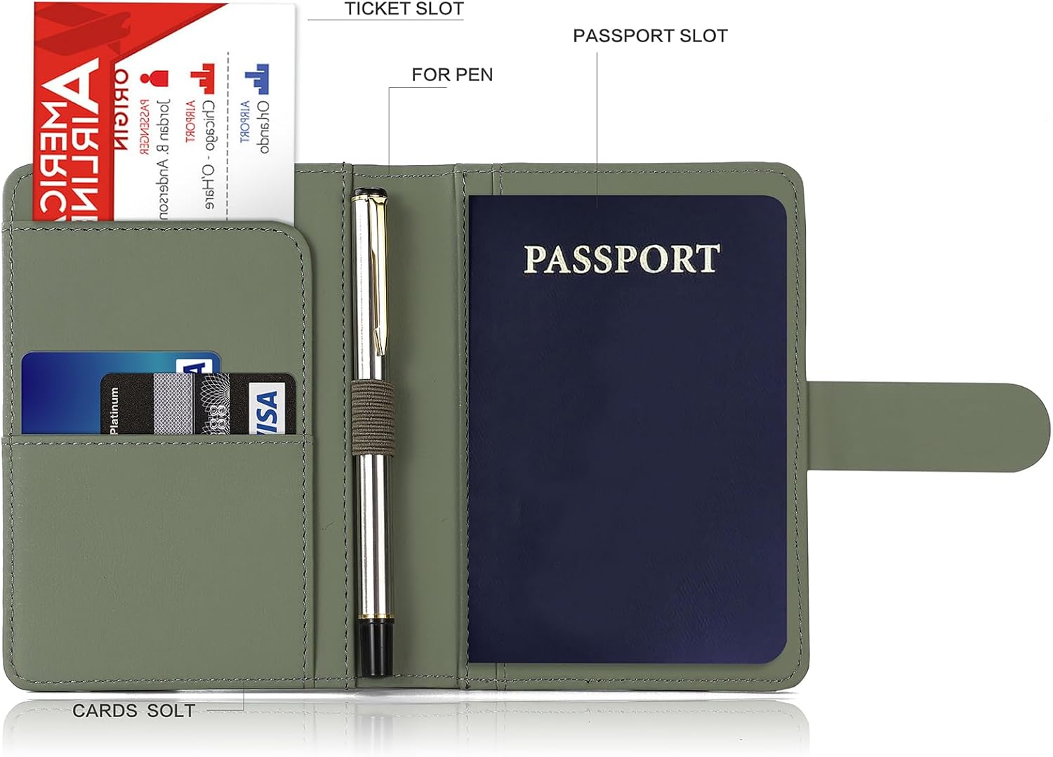 Melsbrinna Premium Leather Passport Case Waterproof RFID Blocking Passport Case with Pen Holder Cute Travel Diary for Men Women - Image 2