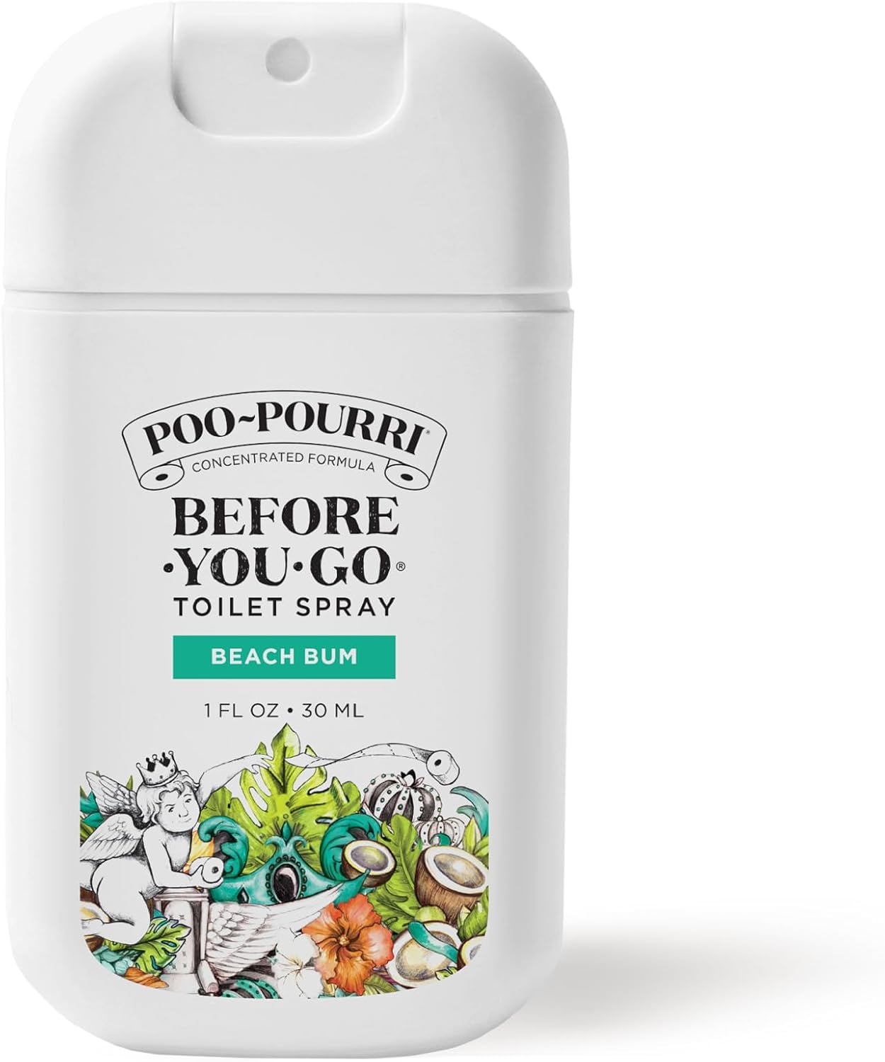 Poo-Pourri Before-You-Go Beach Bum Toilet Spray 300ml Travel Size Coconut Orchid Roasted Praline