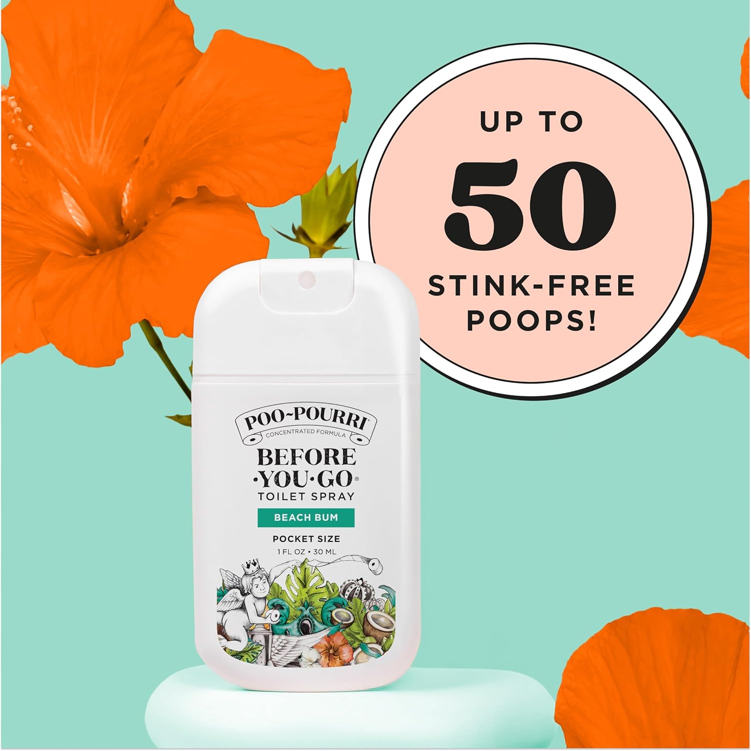 Poo-Pourri Before-You-Go Beach Bum Toilet Spray 300ml Travel Size Coconut Orchid Roasted Praline - Image 7
