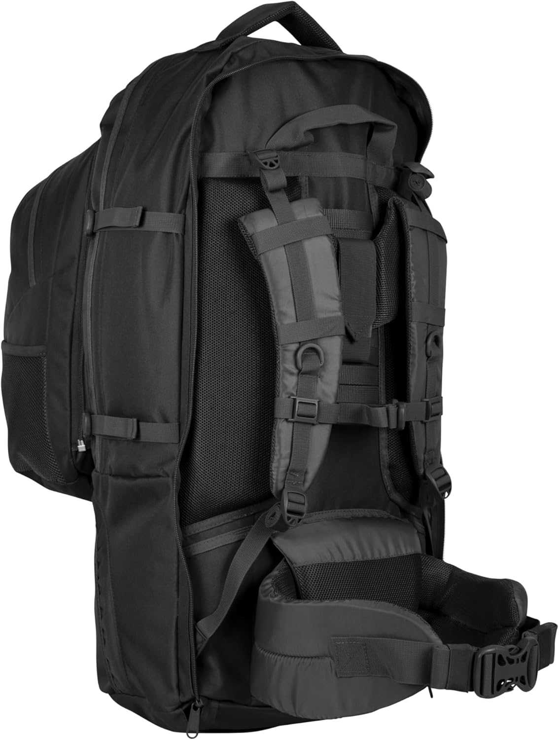 Mountain Warehouse Traveller 60L + 20L Rucksack - Large Backpack with Rain Cover, Detachable Daypack, Adjustable Back Support Travel Bag - For Camping, Hiking, Trekking Black One Size - Image 7