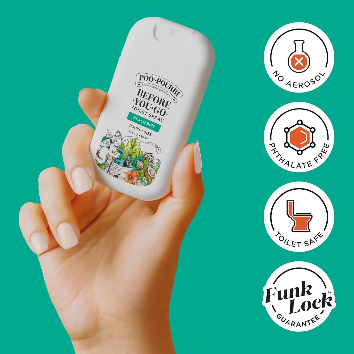 Poo-Pourri Before-You-Go Beach Bum Toilet Spray 300ml Travel Size Coconut Orchid Roasted Praline - Image 5