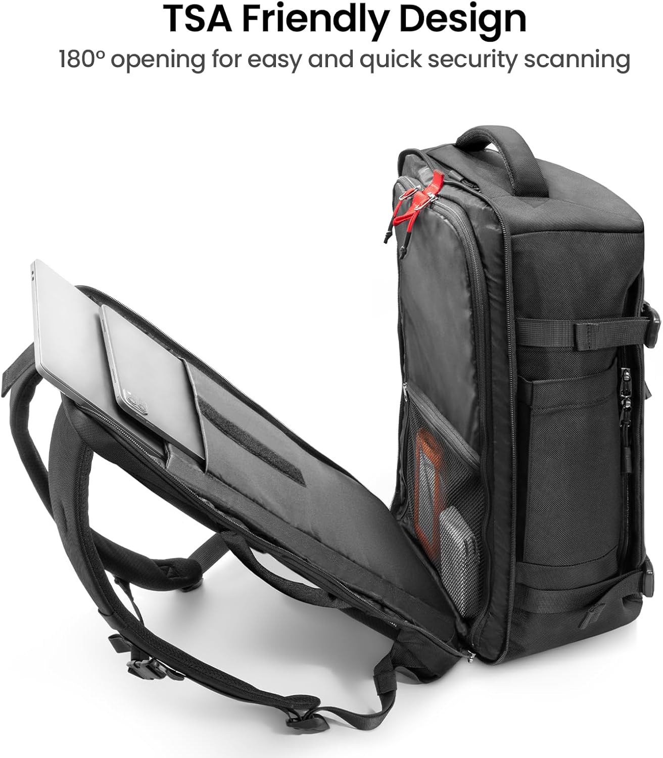 tomtoc Travel Backpack 40L, TSA Friendly Flight Approved Carry-on Luggage Hand Backpack, Spill-resistant Lightweight Business Rucksack, Durable Large Weekender Bag Daypack Fits 17.3 Inch Laptop - Image 3