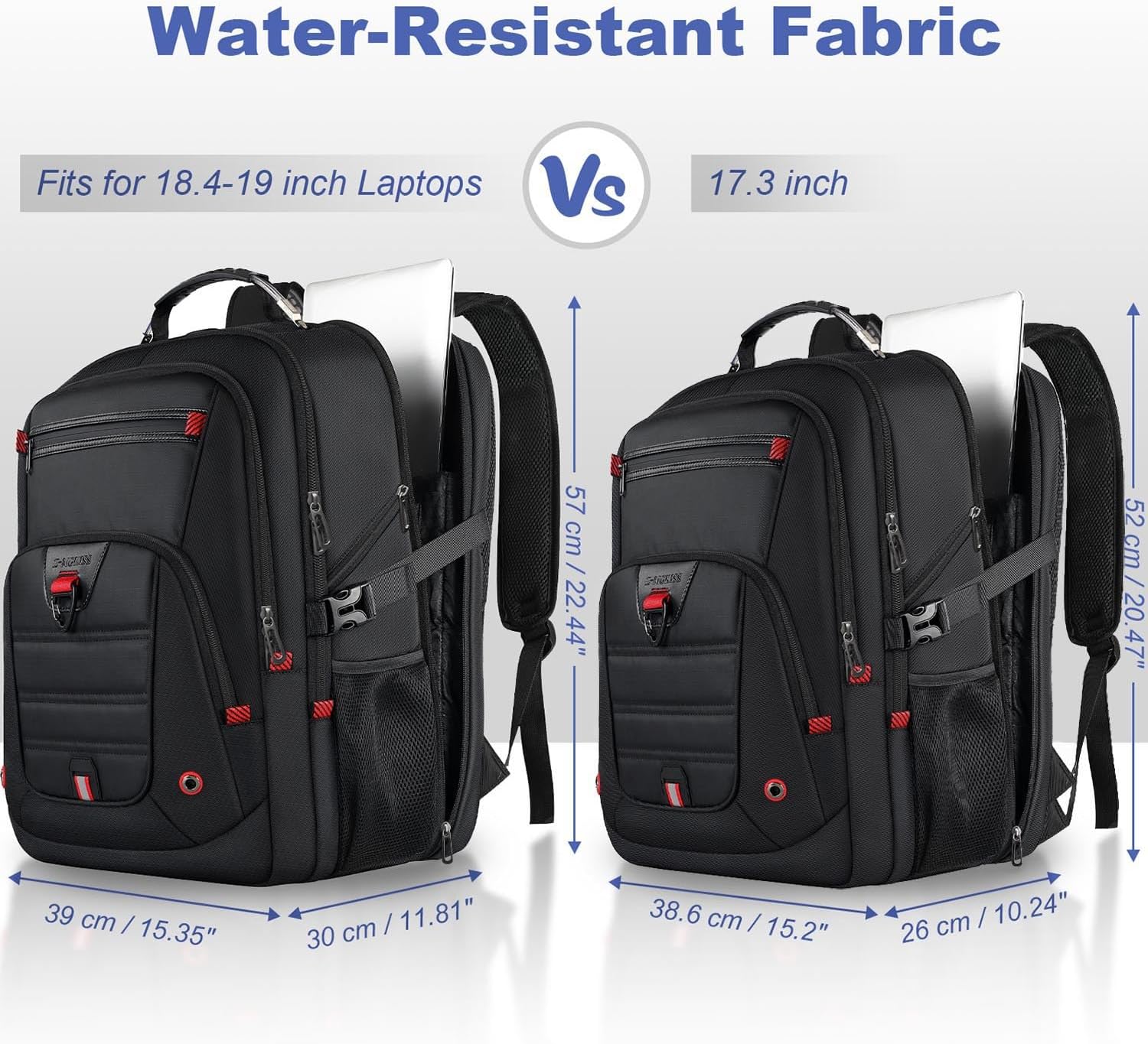 Z-MGKISS Travel Laptop Backpack, 52L Extra Large Backpack for Men, Overnight Backpack, TSA Flight Rucksack 17.3 Inch - Image 8