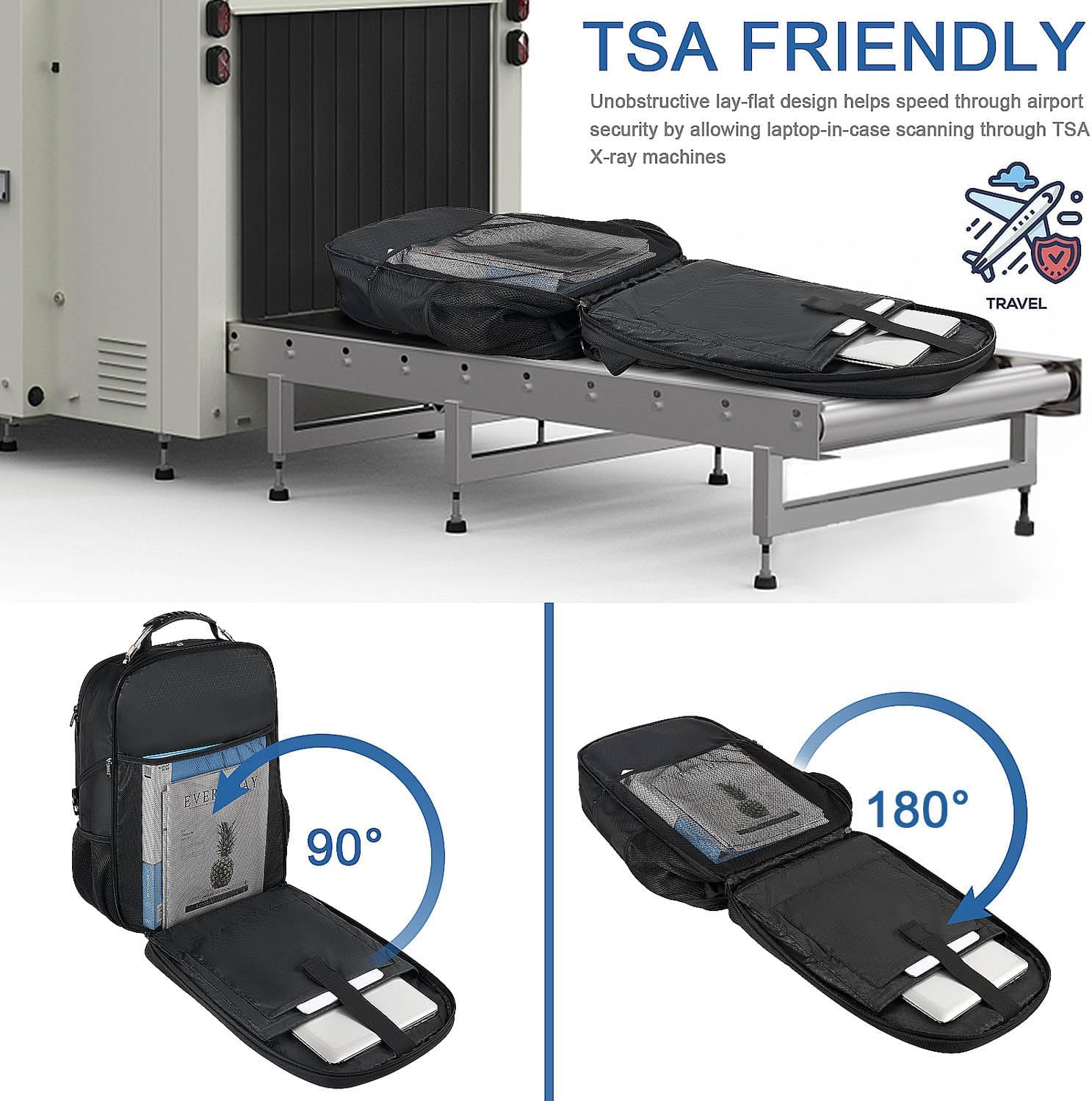 Z-MGKISS Travel Laptop Backpack, 52L Extra Large Backpack for Men, Overnight Backpack, TSA Flight Rucksack 17.3 Inch - Image 5