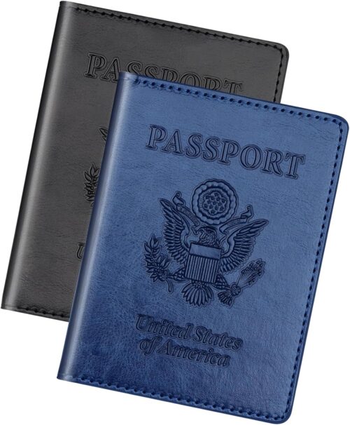 Herain Passport Holder, Passport Cover, Passport Wallet, for Family Women Men, Passport Case, Passport Book Protector, Passport and Vaccine Card Holder Combo, Travel Essentials