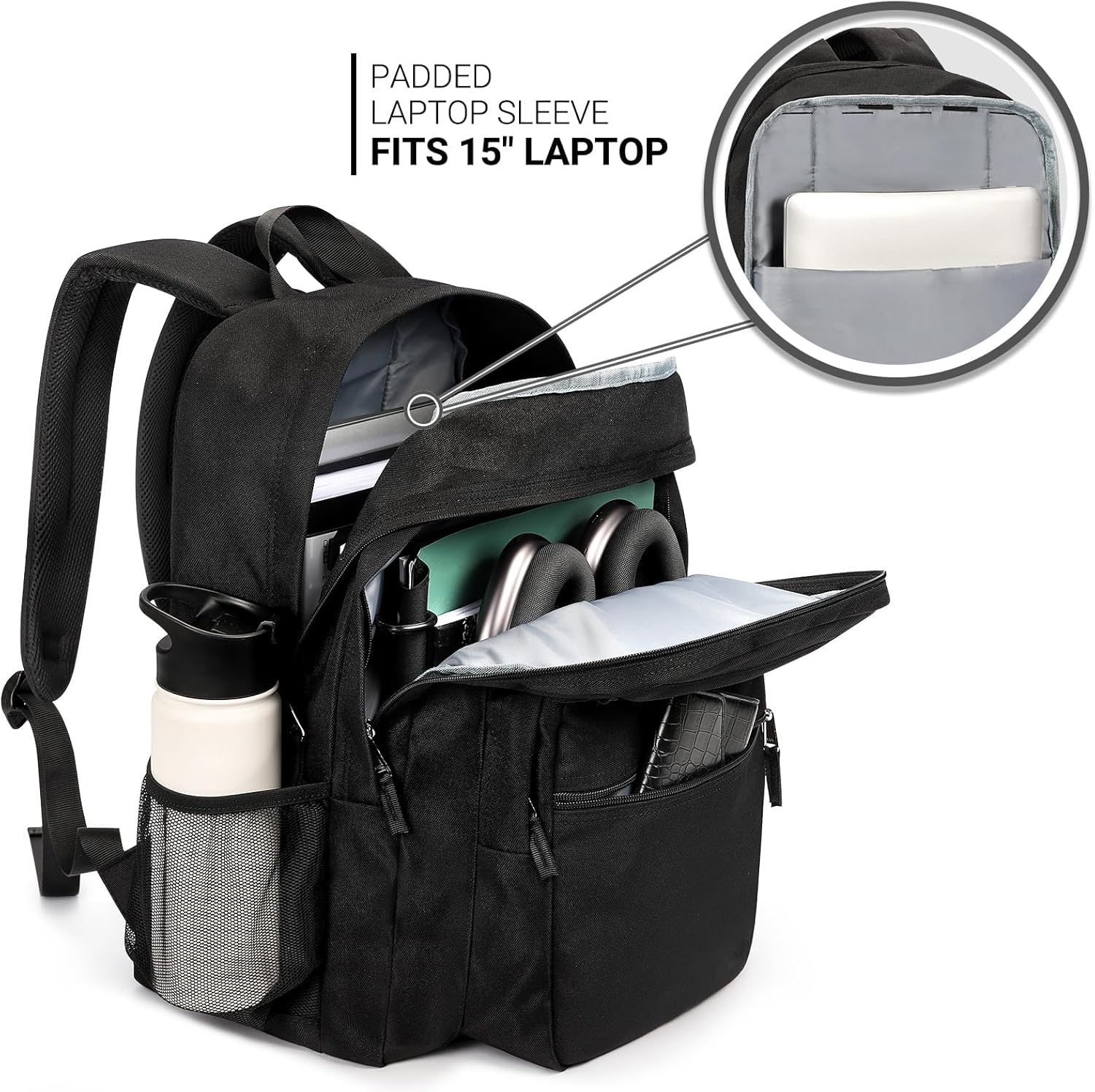 ZORFIN 26L Backpack for College, and Travel: Water Resistant Bookbag - Image 4