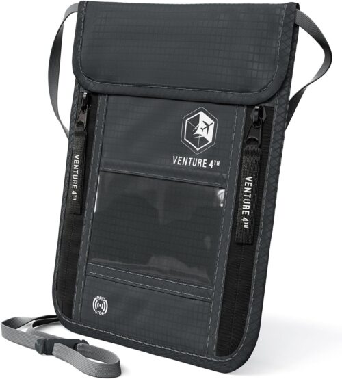 Travel Neck Wallet with RFID Blocking – Passport Holder Neck Pouch to Keep Your Cash and Documents Safe – Get Peace of Mind When Traveling