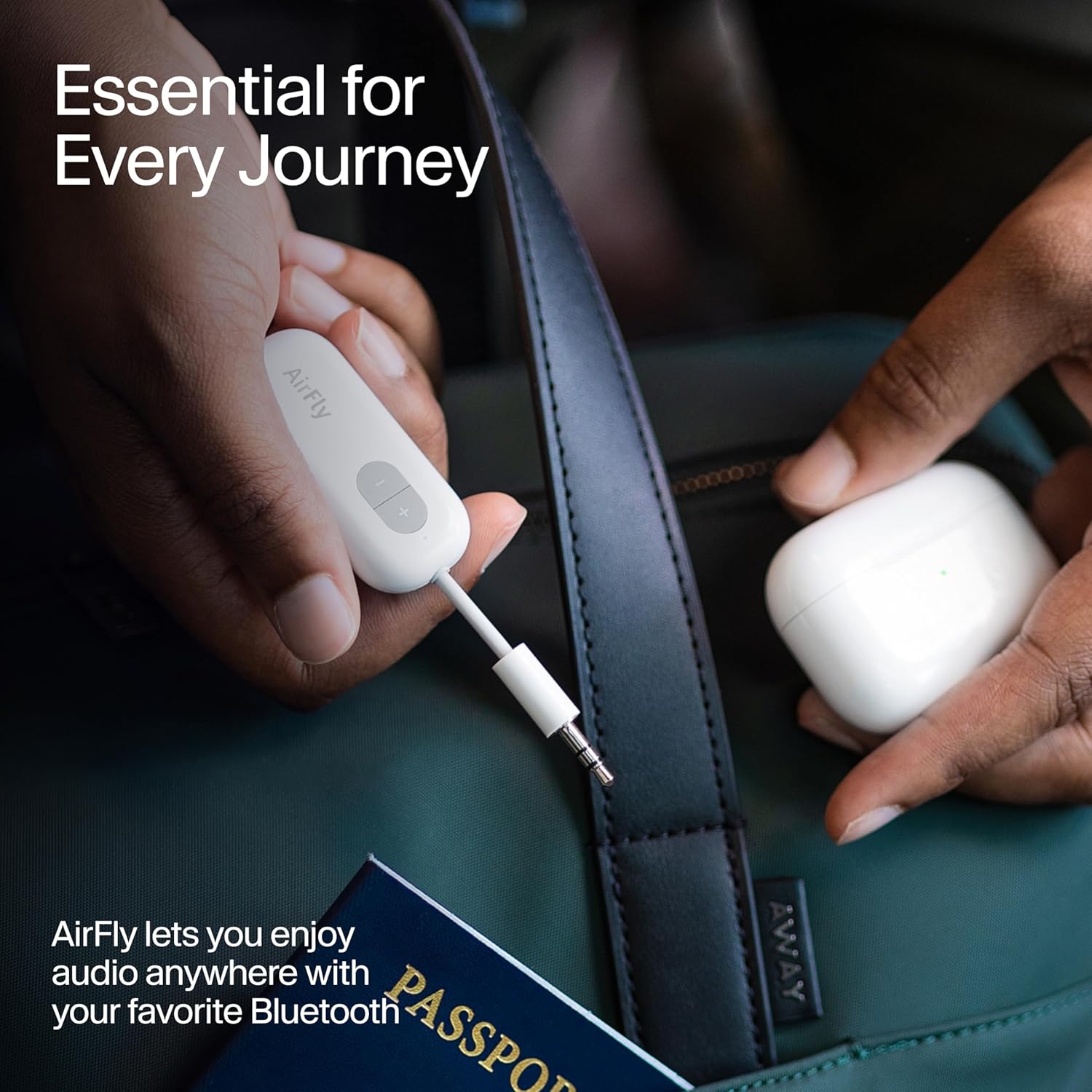 Twelve South AirFly SE Bluetooth 5.0 Transmitter for TV/Airplane to Wireless Headphones – Wireless Adapter for AirPods, Airplane, Car, Gym, Home, Use With Any 3.5 mm Audio Jack - Image 6