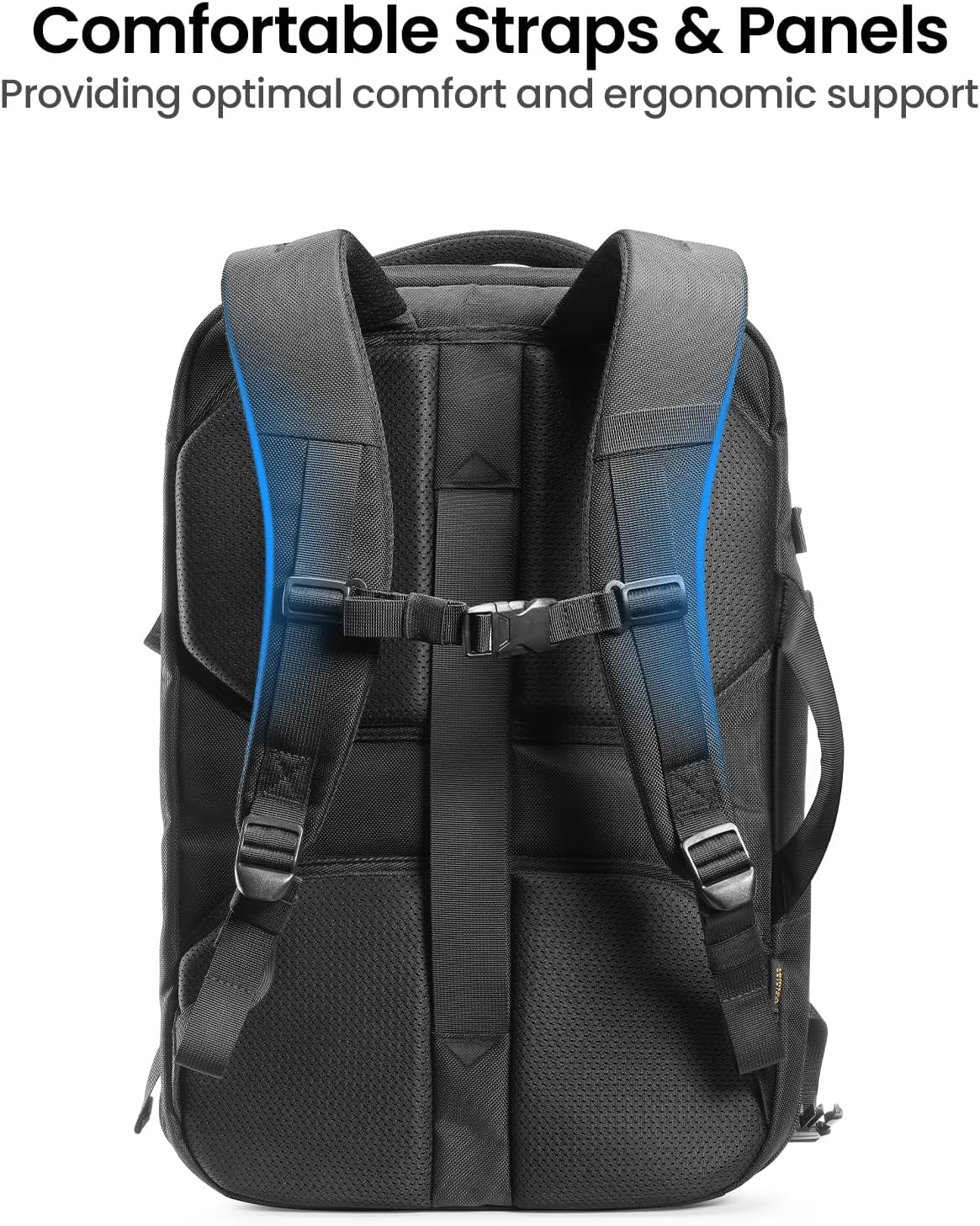 tomtoc Travel Backpack 40L, TSA Friendly Flight Approved Carry-on Luggage Hand Backpack, Spill-resistant Lightweight Business Rucksack, Durable Large Weekender Bag Daypack Fits 17.3 Inch Laptop - Image 6