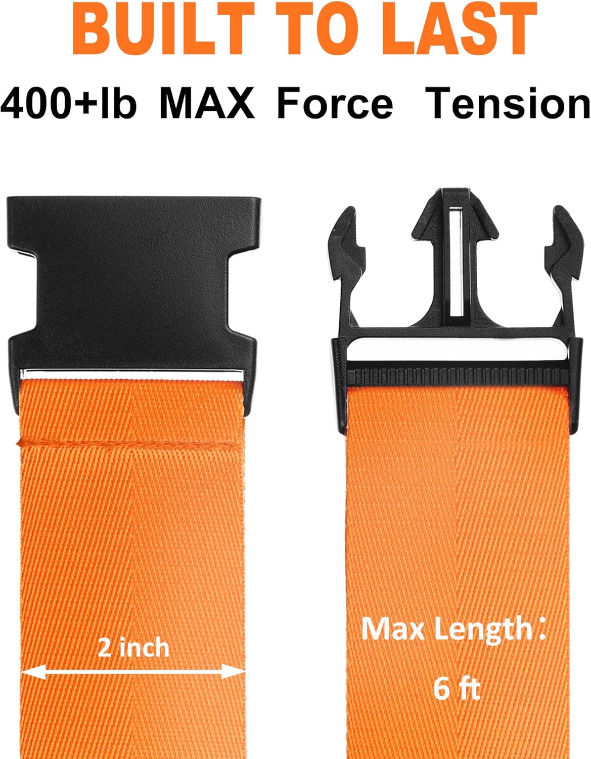 Luggage Straps for Suitcases TSA Approved Travel Belt 4 Pack by Chelmon(Orange) - Image 3