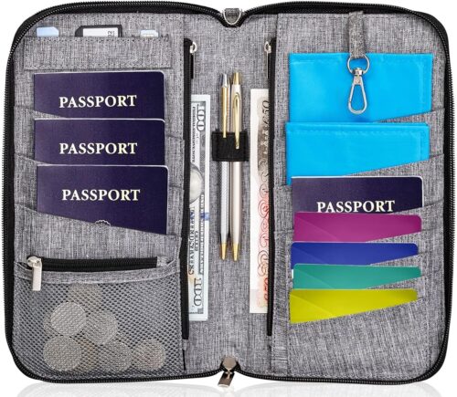 Valante Premium Family Travel Document Organizer Capacious RFID