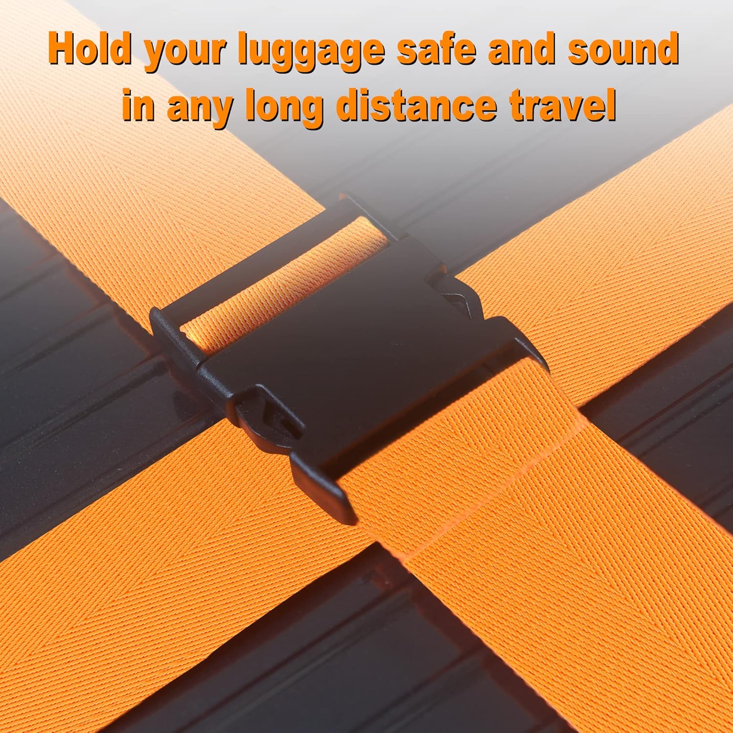Luggage Straps for Suitcases TSA Approved Travel Belt 4 Pack by Chelmon(Orange) - Image 4