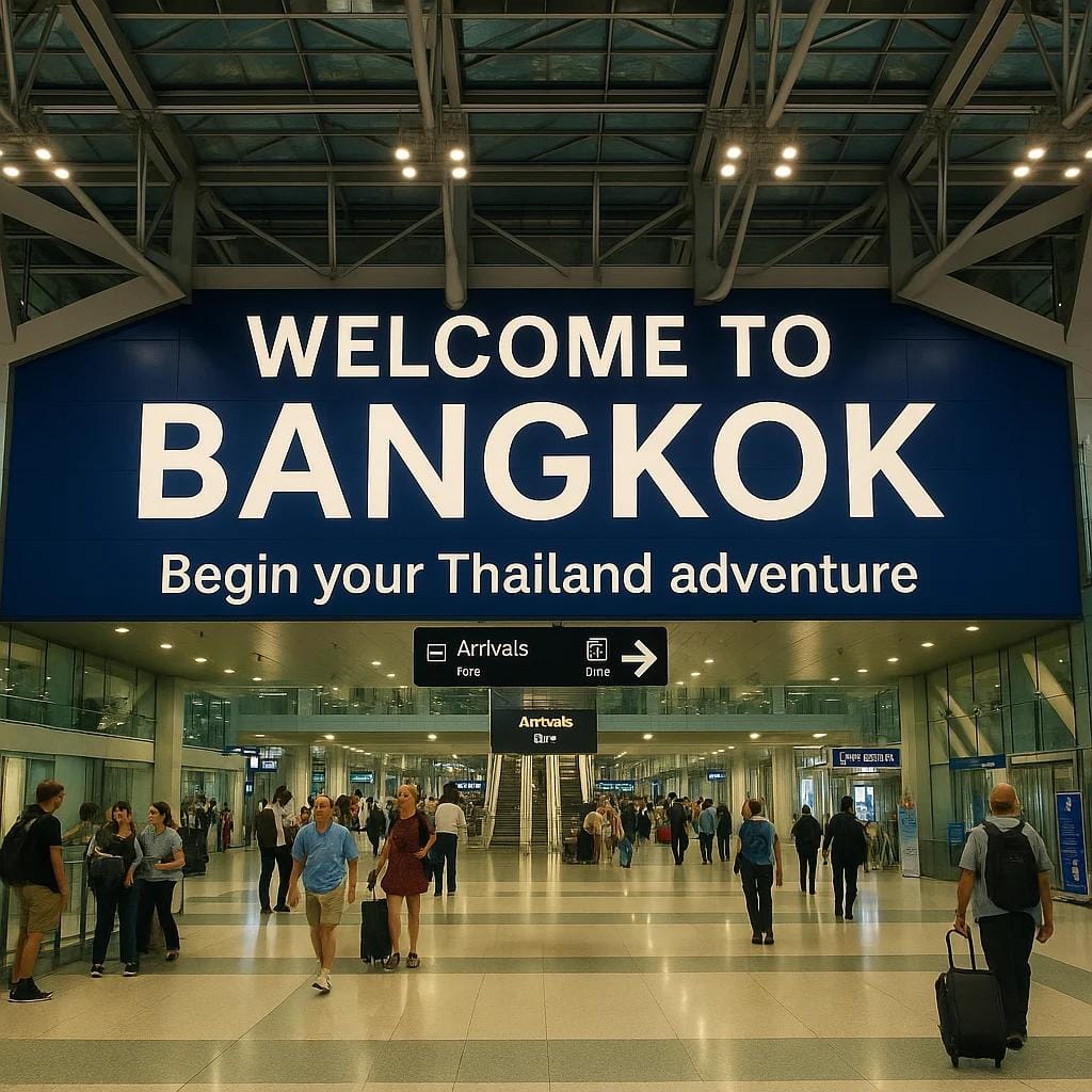 Suvarnabhumi Airport departure hall, Bangkok Thailand